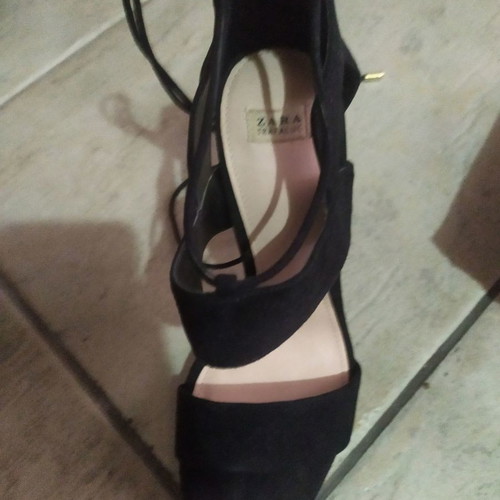 Zara lace-up sandals used, black, size 36