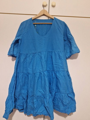 Beach dress new, cotton, medium, blue with gift bag