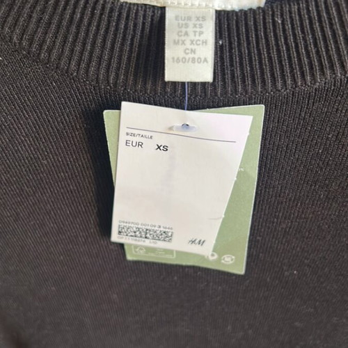 Knitted dress H&M black XS/S new, short-sleeve