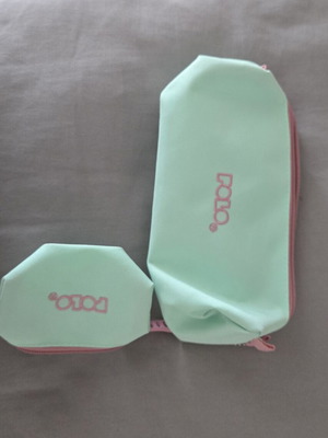 Κασετίνα και μικρό πορτοφόλι mint green και ροζ σαν καινούργιο