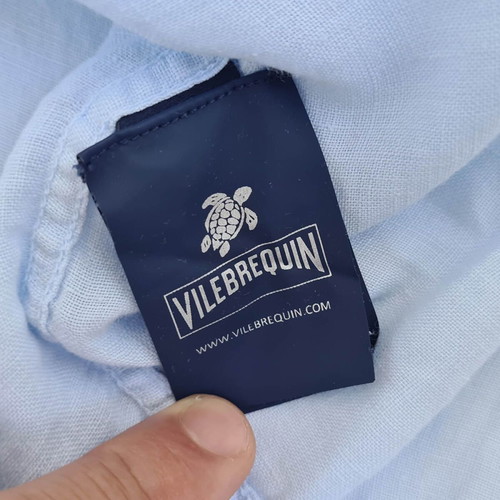 Vilebrequin men's shirt 100% linen size M, blue