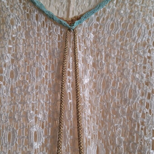 Dress ecru with lace used and inner slip