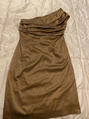 Gianni Rodini satin evening dress used, beige gold
