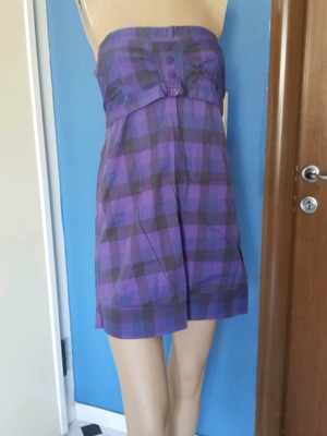 Φόρεμα Strapless μωβ, one size, 95% βαμβακερό, σαν καινούργιο, αφόρετο
