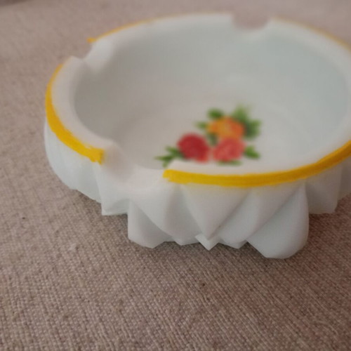 Vintage Milk Glass Ashtray Set 70s new