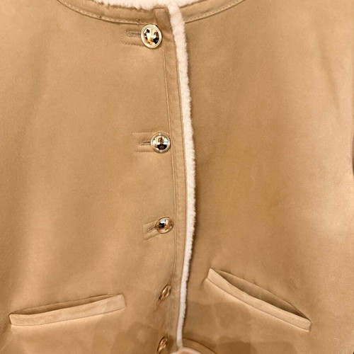 Zara Honey Short Coat With Fur Lining Like New