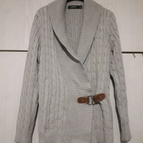 Ralph Lauren sweater gray silver like new size L