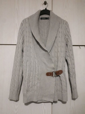 Ralph Lauren sweater gray silver like new size L