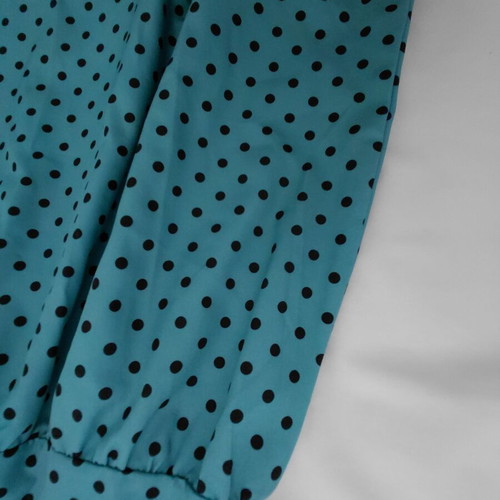 Maxi dress mint with small black polka dots