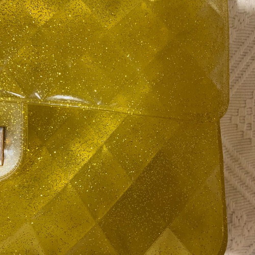 Yellow shoulder bag with glitter like new
