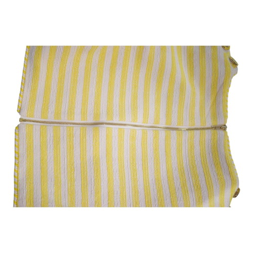 Zimmermann yellow striped cropped tweed top with nautical buttons size 2