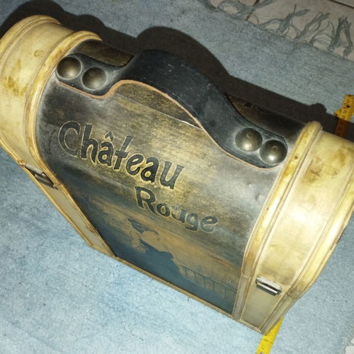Wooden Wine Case Retro Bottle Holder Château Rouge design
