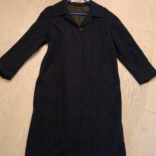 Women's coat used, wool, dark blue, size M