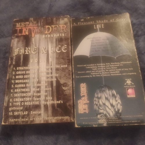 Metal Invader VHS tapes used, Fates Warning Live and Fire and Ice Vol 1