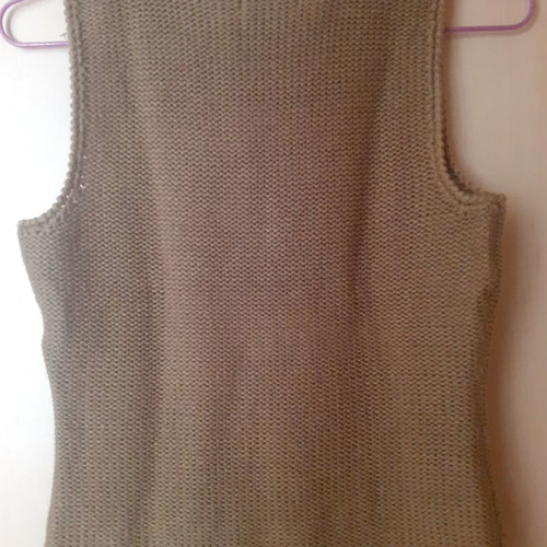 Women's sleeveless knitted blouse brown like new, size S