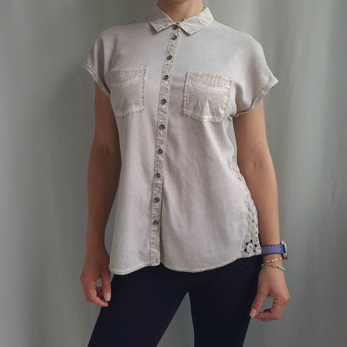 Marc Cain Sports women's shirt size L, like new, beige, lace back