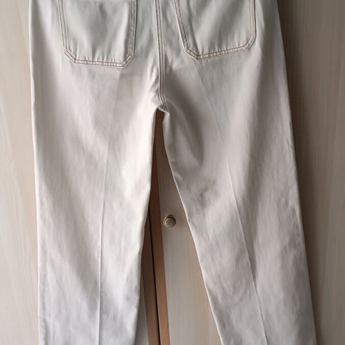 White pants C'est Beau La Vie new, high-waisted, size L