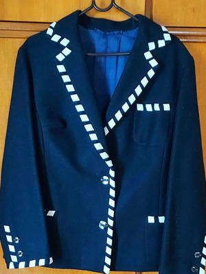 Handmade jacket like new, blue with white details