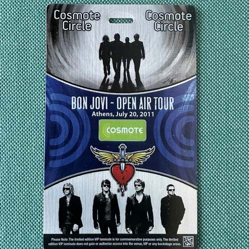 Bon Jovi Athens 2011 Tour VIP Laminate like new