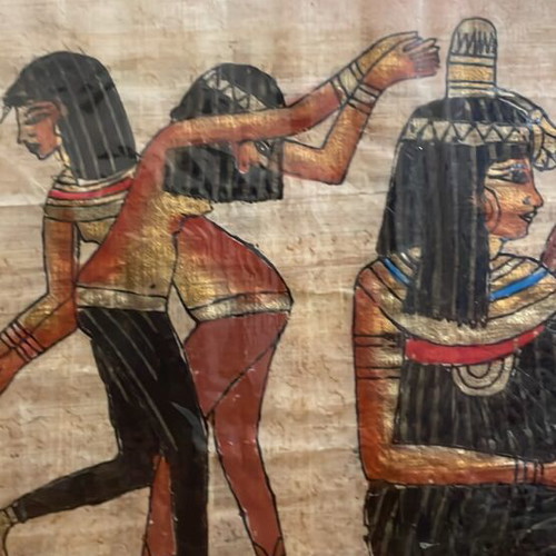 Papyrus paintings set of 2 new, Egypt motifs