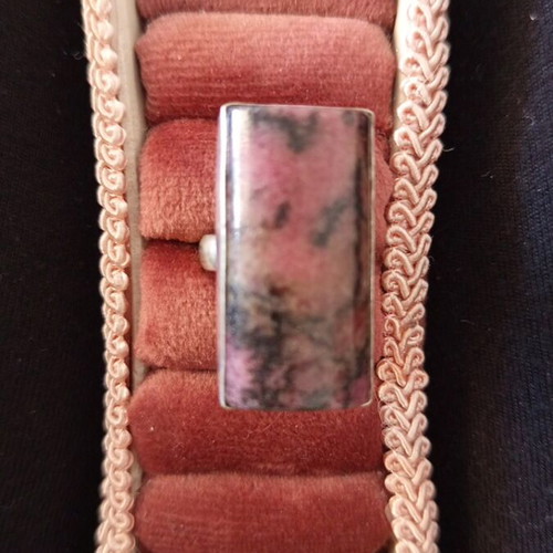 Women's ring with natural ruby and black tourmaline, new