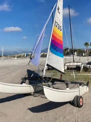 Cat 14 catamaran sailboat with trailer