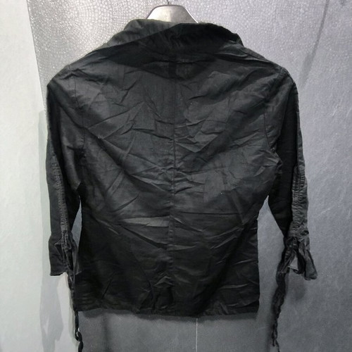Black linen shirt with chest gathers like new