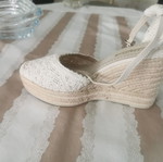 Corina women's espadrilles with woven design, new, beige