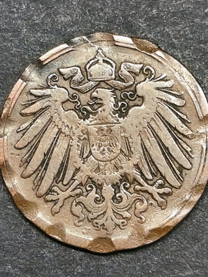 1 Pfennig 1900 used with error