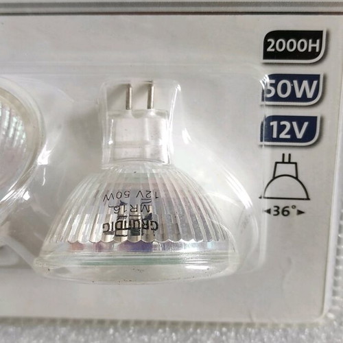 Halogen bulbs 50watt warm light GU 5.3 12volt pack of 12 new