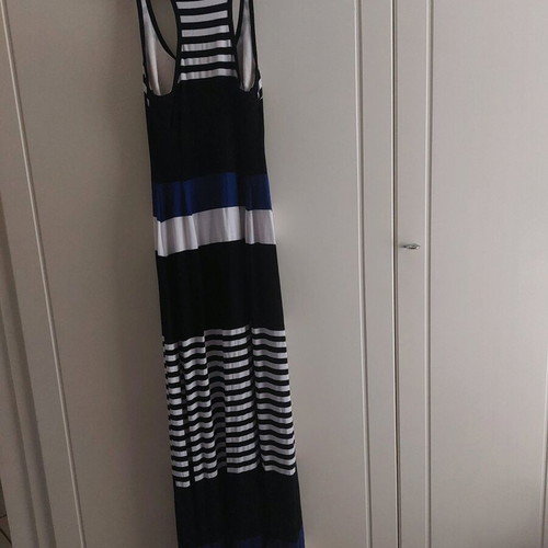 Elastic maxi cotton dress like new, size XS/S, black and white