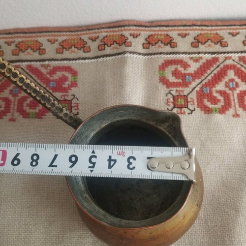 Copper cezve used vintage personal item