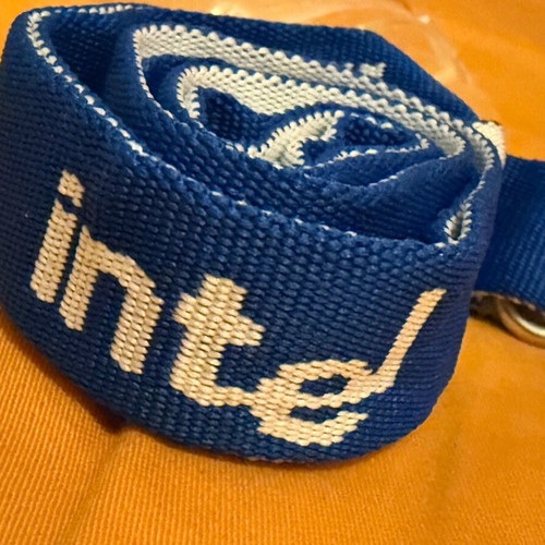 Intel lanyard new, fabric with woven logo