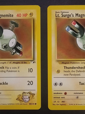 Lt. Surge's Magnemite Pokemon κάρτα Gym Heroes σετ 2000 σαν καινούργιο
