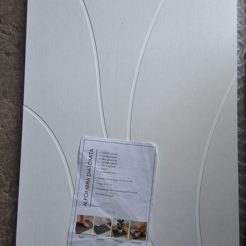 Diatomite stone bath mat, white, 40x60 cm