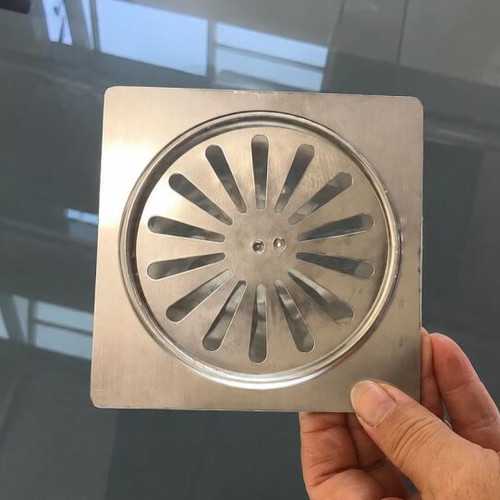 Stainless Steel Floor Drain Grate 12x12 cm with Rotating Closure new