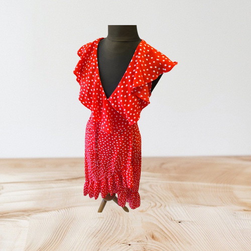 Midi dress red polka dot like new, size S