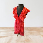 Midi dress red polka dot like new, size S