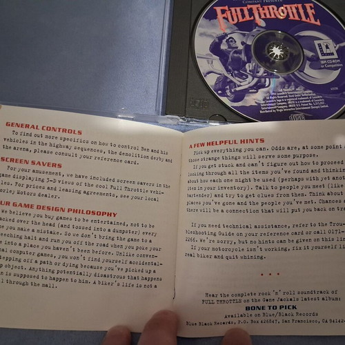 Full Throttle PC game like new, adventure