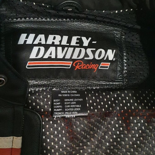 Harley Davidson Racing Eagle leather motorcycle jacket small like new