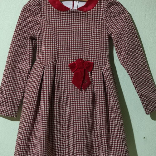 Mayoral dress for girl 8 years like new, grey and red
