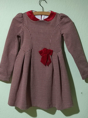 Mayoral dress for girl 8 years like new, grey and red