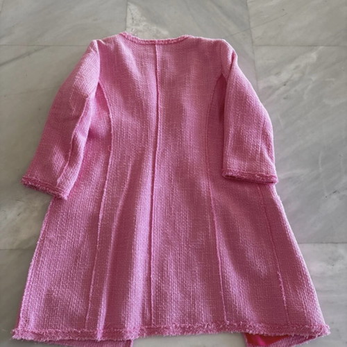Zara tweed jacket manteau with 3/4 sleeves like new, pink, size M