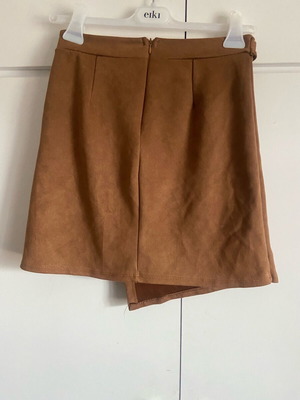 Mini women's suede texture skirt like new, brown, size M