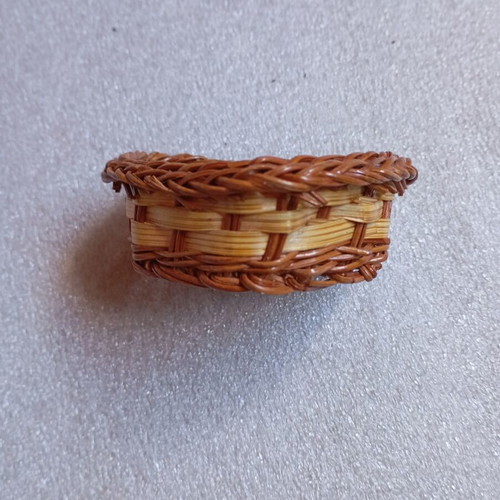 Handmade wicker heart-shaped basket like new vintage