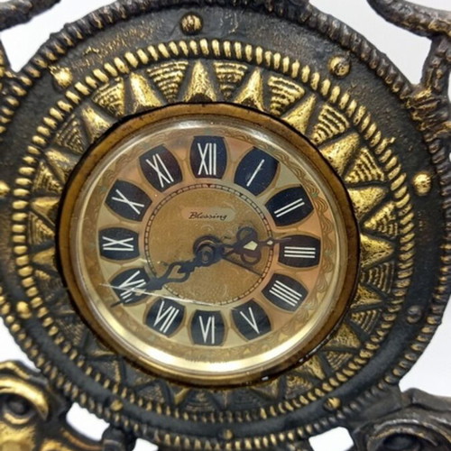 Vintage Blessing used mechanical table clock with 2 dragons