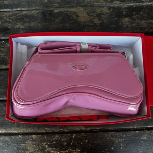 Diesel shoulder bag pink patent new authentic