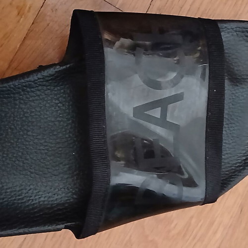 Zara women's slides used, black, size 39, transparent strap