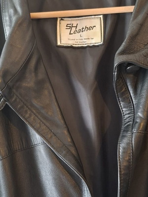 Black leather jacket, size L