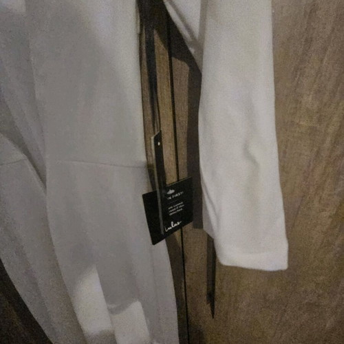 White dress with open back, new, size M